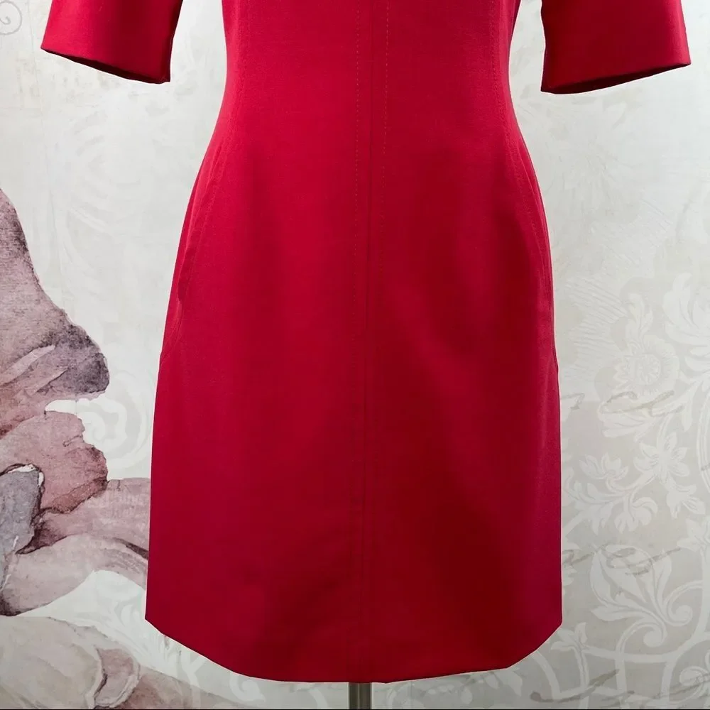Tahari Arthur S. Levine red classy dress Size 2 Petite - Picture 3 of 13